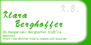 klara berghoffer business card